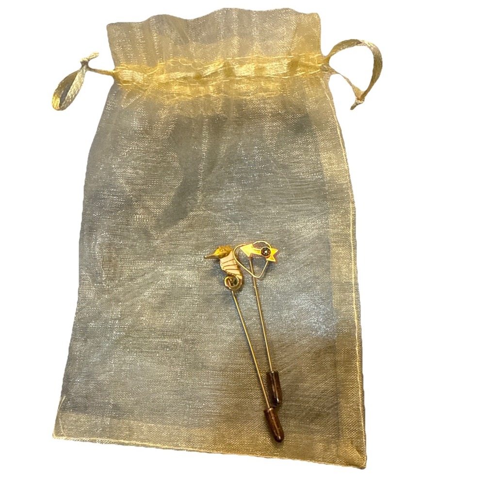 Stick Pins‎ Gold Tone From Thailand with Duster Bag